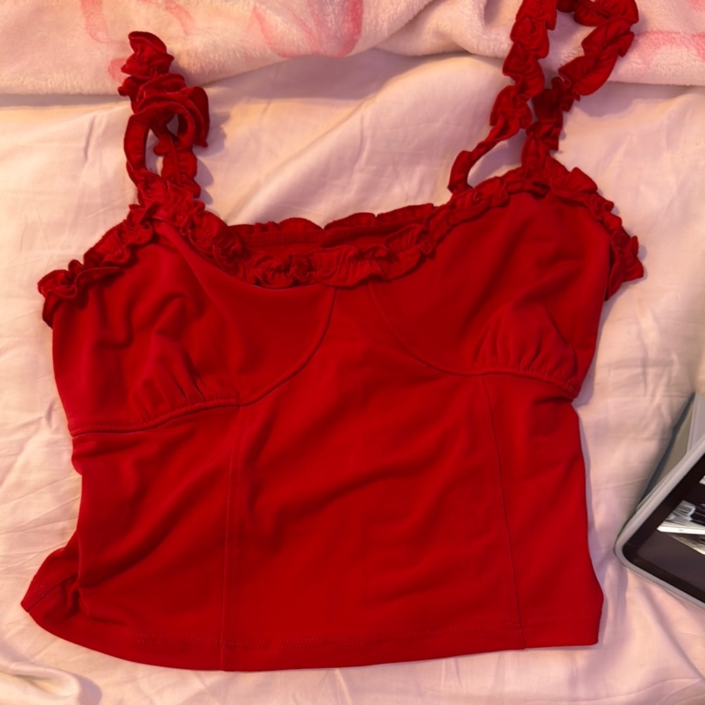 Aeropostale Red Fitted Crop Camisole